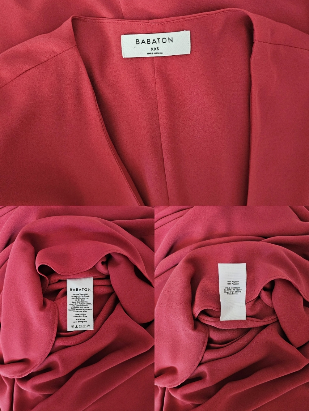 Aritzia Babaton Wallace Short Sleeve Chiffon Wrap Dress - Dusty Rose - Picture 10 of 16